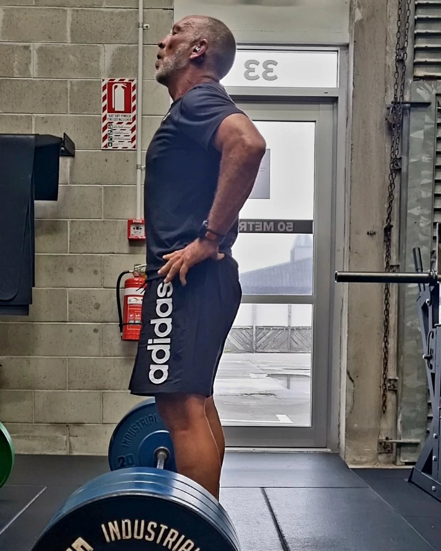 Andy during strength training in the gym