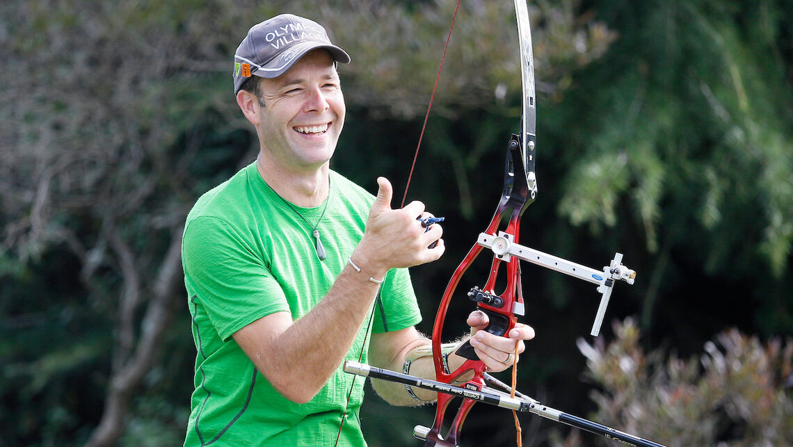 Ken enjoying archery